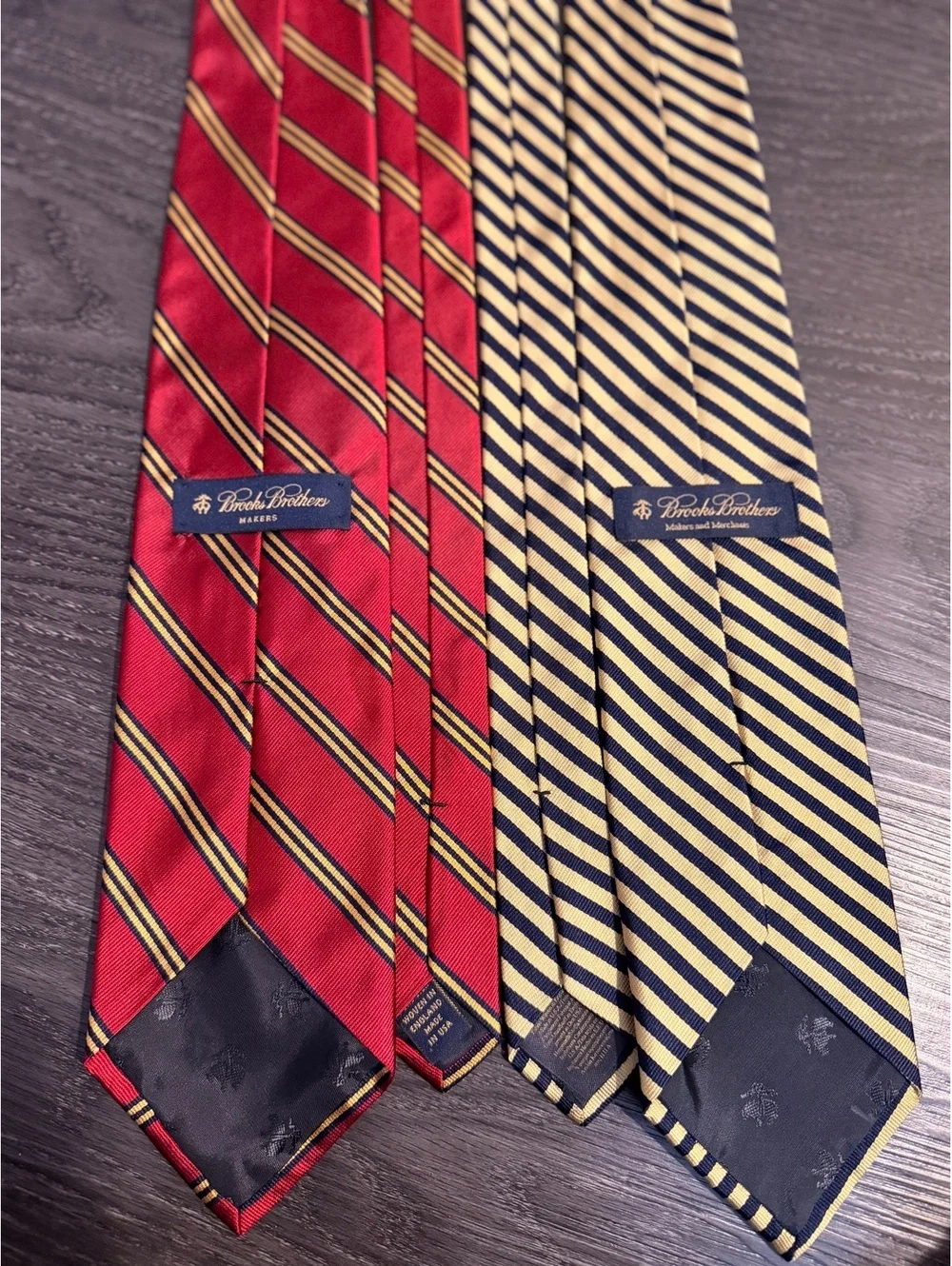 Vtg Brooks Brothers Makers Repp Stripe Silk Tie Lot